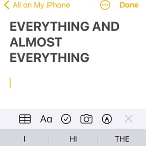 Anything and almost everything 